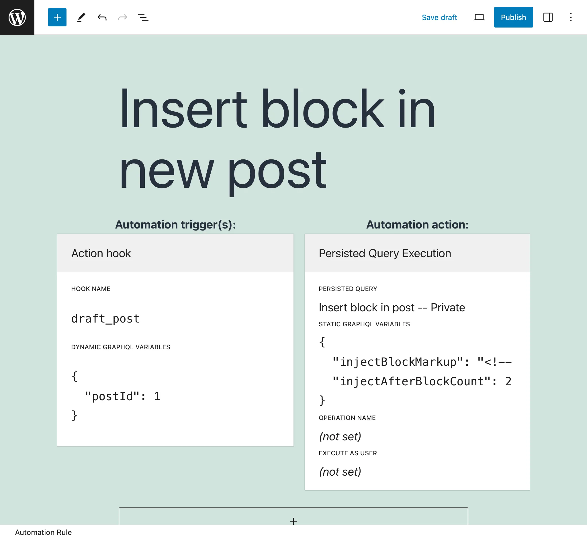 Automation Rule editor