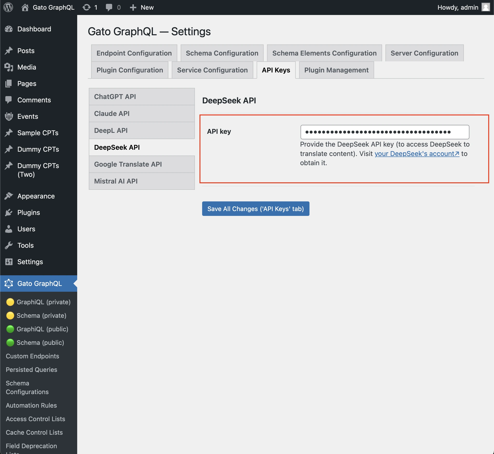 Setting DeepSeek's API key
