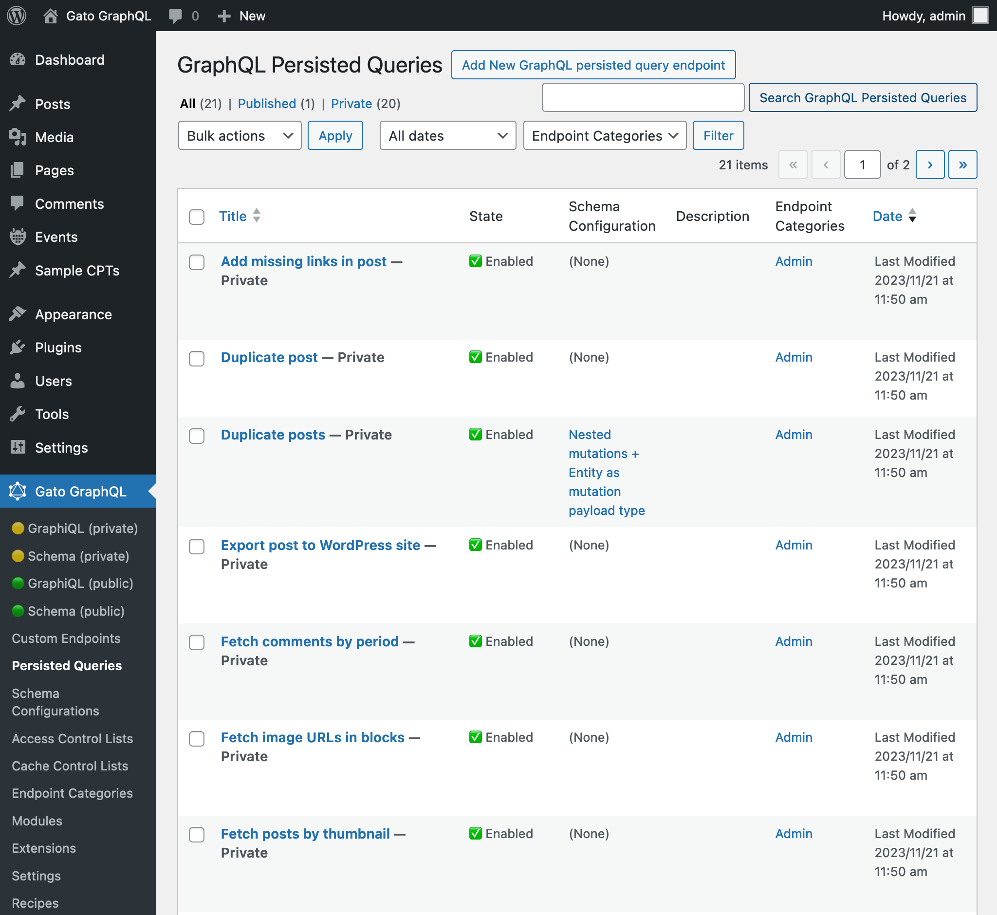 Predefined Persisted Queries