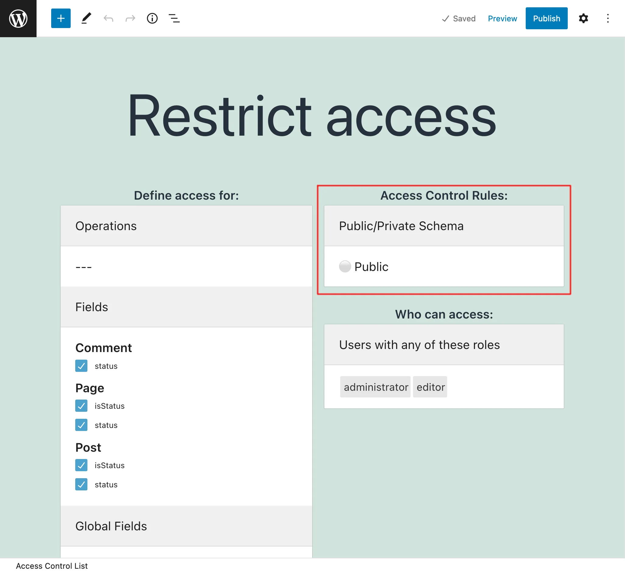 Individual Public/Private schema mode