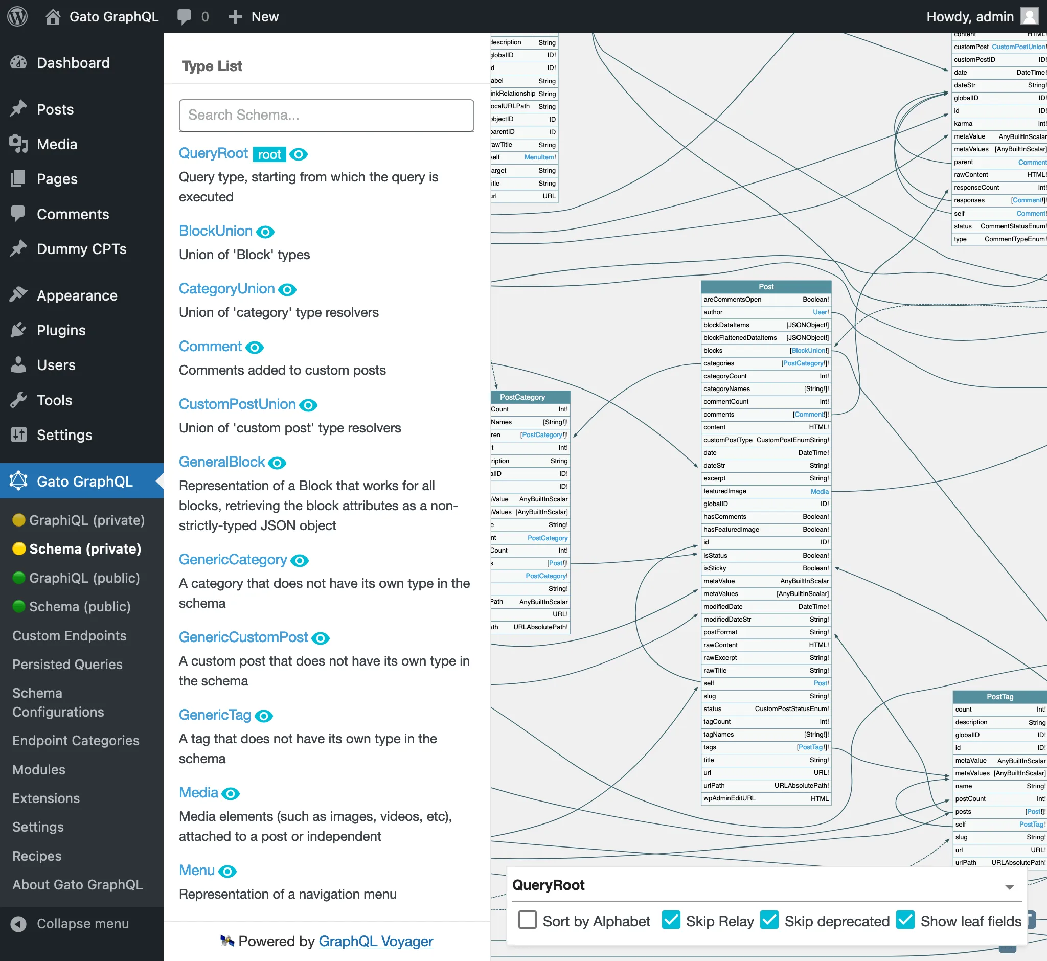 The GraphQL schema for WordPress