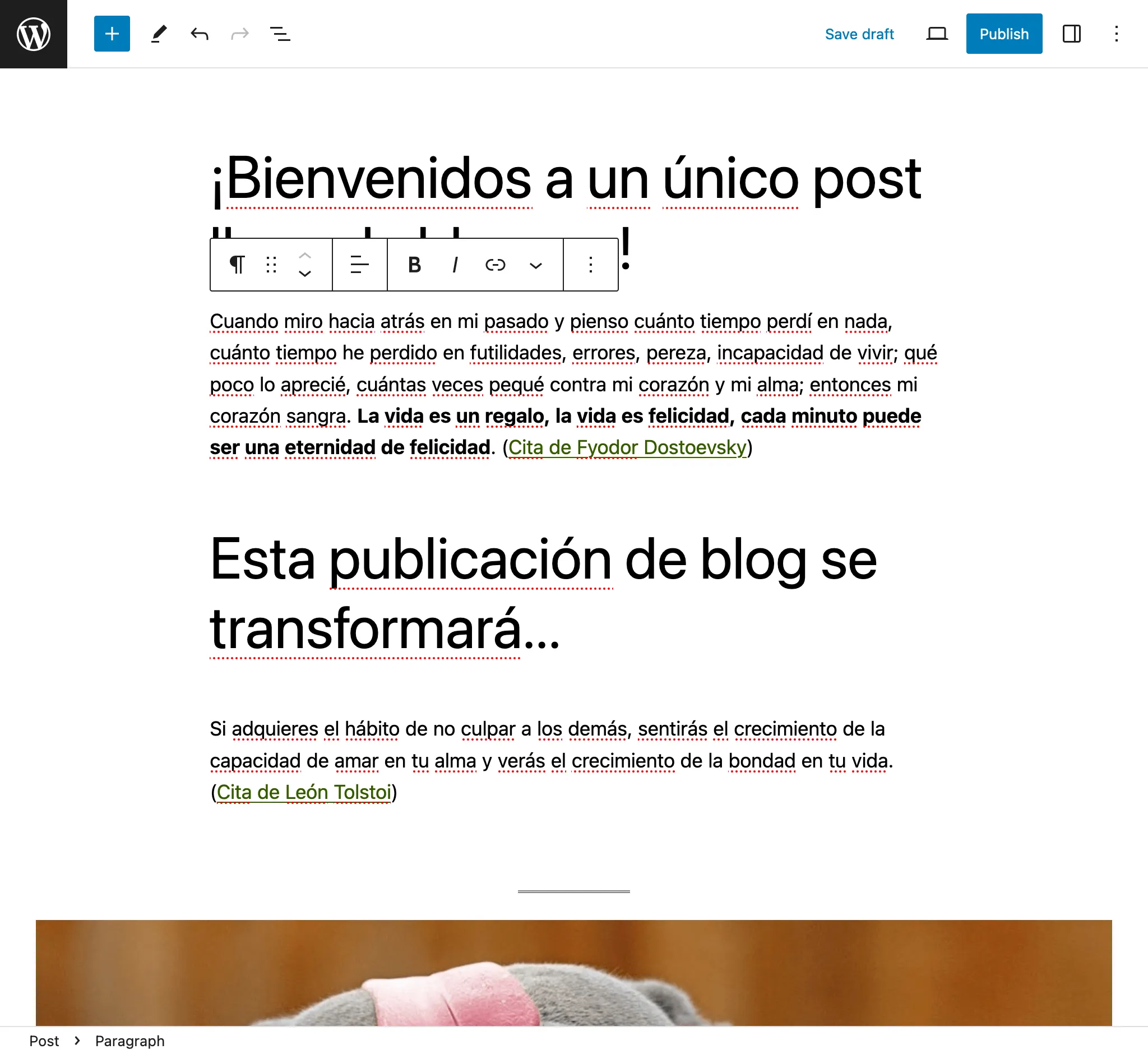 Fixing translation in the WordPress editor