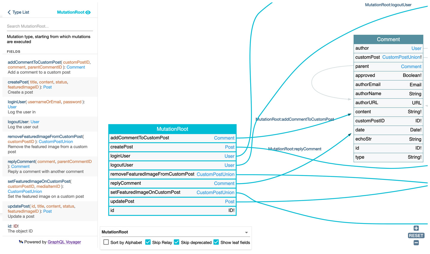 Mutation root in the interactive schema