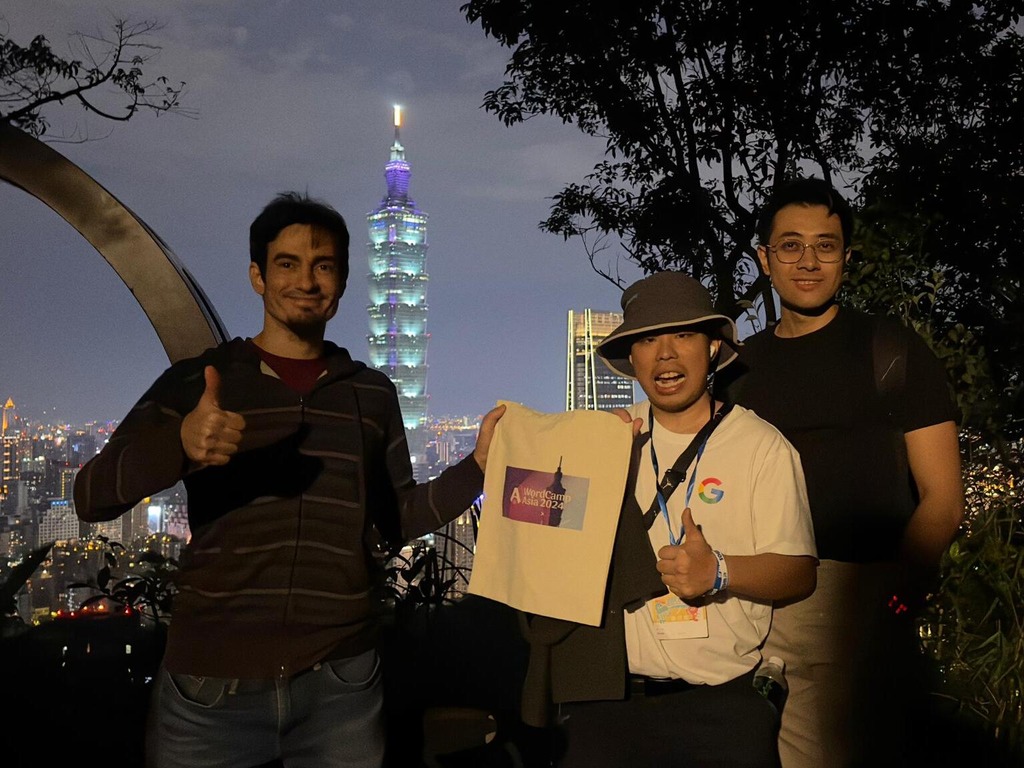 Leo (on the left) with friends in Taipei